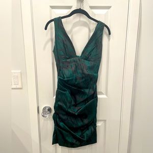 Nicole Miller ruched short mini rayon, polyester, metal, elastase blend